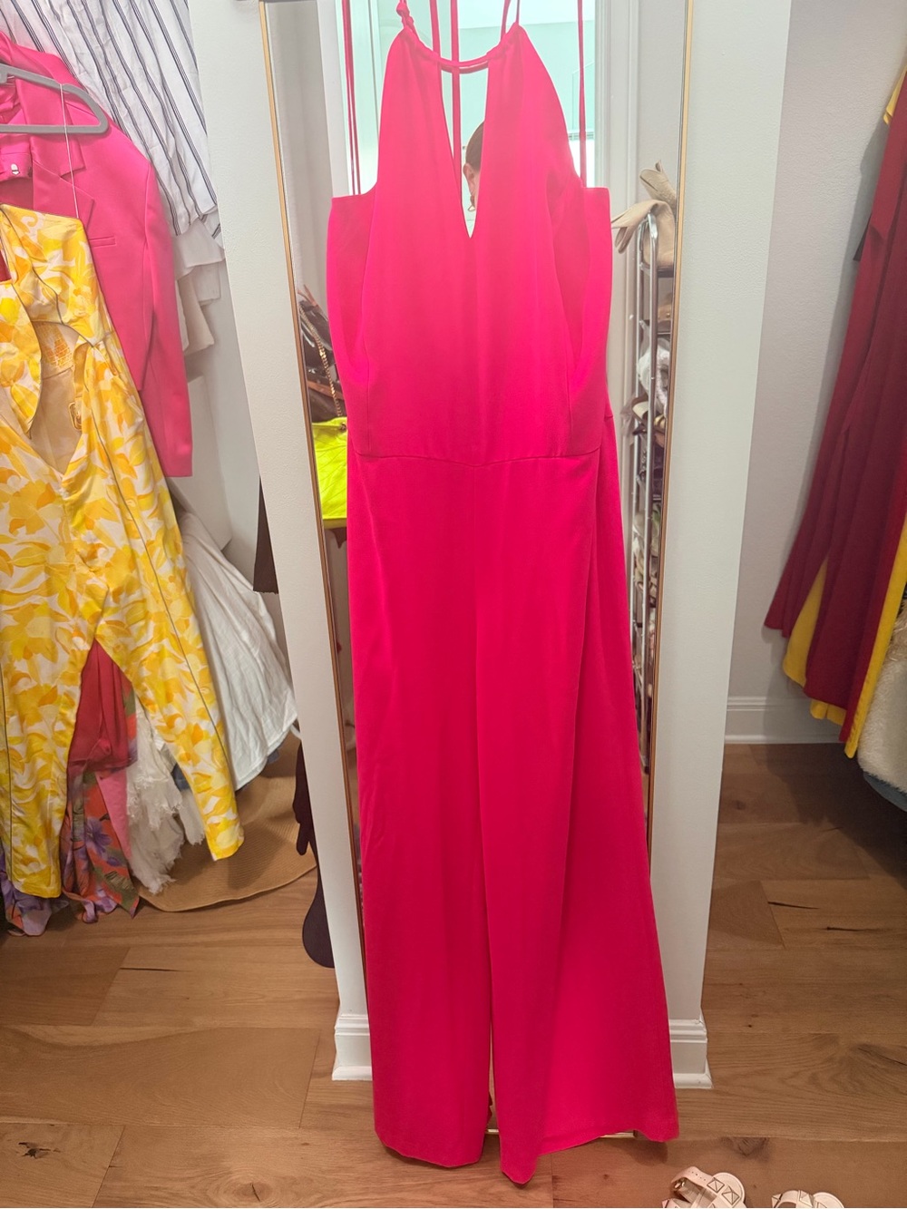 Polo by Ralph Lauren Hot Pink Halter Jumpsuit